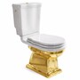 Casa Padrino Luxus Jugendstil WC Wei� / Gold H. 84 cm - Made in Italy
