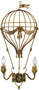 Casa Padrino Luxus Jugendstil Wandleuchte Hei�luftballon Rostfarben / Antik Gold 31 x 19 x H. 78 cm - Barock & Jugendstil Wohnzimmer Wandleuchten 