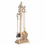 Casa Padrino Barock Kaminbesteck mit St�nder Gold H. 78 cm - Kamin Zubeh�r