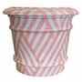 Casa Padrino Luxus Keramik Blumentopf Wei� / Rosa  62 x H. 51 cm - Runder Garten Deko Pflanzentopf - VPP