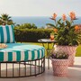 Casa Padrino Luxus Keramik Blumentopf Wei� / Rosa  62 x H. 51 cm - Runder Garten Deko Pflanzentopf - VPP