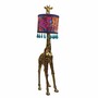 Casa Padrino Luxus Stehleuchte Giraffe mit Lampenschirm Gold / Bunt H. 171 cm