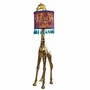 Casa Padrino Luxus Stehleuchte Giraffe mit Lampenschirm Gold / Bunt H. 171 cm