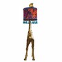 Casa Padrino Luxus Stehleuchte Giraffe mit Lampenschirm Gold / Bunt H. 171 cm