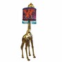 Casa Padrino Luxus Stehleuchte Giraffe mit Lampenschirm Gold / Bunt H. 171 cm