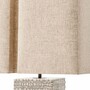 Casa Padrino Luxus Keramik Tischleuchte mit Lampenschirm Antik Wei� / Beige H. 79 cm