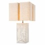 Casa Padrino Luxus Keramik Tischleuchte mit Lampenschirm Antik Wei� / Beige H. 79 cm