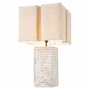 Casa Padrino Luxus Keramik Tischleuchte mit Lampenschirm Antik Wei� / Beige H. 79 cm