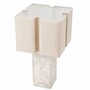Casa Padrino Luxus Keramik Tischleuchte mit Lampenschirm Antik Wei� / Beige H. 79 cm