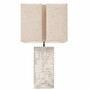 Casa Padrino Luxus Keramik Tischleuchte mit Lampenschirm Antik Wei� / Beige H. 79 cm