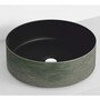 Casa Padrino Luxus Waschbecken Schale Schwarz / Gr�n  36 cm - Rundes Keramik Waschbecken - Badezimmer Accessoires 