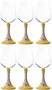 Casa Padrino Luxus Keramik Weinglas 6er Set Gelb / Mehrfarbig H. 23,5 cm - Handgefertigte & handbemalte Weingl�ser - Hotel & Restaurant Accessoires - Luxus Qualit�t - Made in Italy