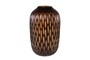 Casa Padrino Luxus Kerzenhalter Braun / Beige  31 x H. 47,5 cm - Gro�es Windlicht aus massivem Farbglas in Braun und Creme, auch als Vase verwendbar - Luxus Deko Accessoires