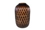 Casa Padrino Luxus Kerzenhalter Braun / Beige  31 x H. 47,5 cm - Gro�es Windlicht aus massivem Farbglas in Braun und Creme, auch als Vase verwendbar - Luxus Deko Accessoires