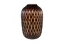 Casa Padrino Luxus Kerzenhalter Braun / Beige  31 x H. 47,5 cm - Gro�es Windlicht aus massivem Farbglas in Braun und Creme, auch als Vase verwendbar - Luxus Deko Accessoires