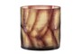 Casa Padrino Luxus Kerzenhalter Lila  17,5 x H. 15,5 cm - Windlicht aus massivem Farbglas in Lila und Klar, auch als Vase verwendbar - Luxus Deko Accessoires