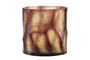 Casa Padrino Luxus Kerzenhalter Lila  17,5 x H. 15,5 cm - Windlicht aus massivem Farbglas in Lila und Klar, auch als Vase verwendbar - Luxus Deko Accessoires