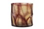 Casa Padrino Luxus Kerzenhalter Lila  17,5 x H. 15,5 cm - Windlicht aus massivem Farbglas in Lila und Klar, auch als Vase verwendbar - Luxus Deko Accessoires