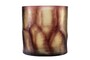 Casa Padrino Luxus Kerzenhalter Lila  17,5 x H. 15,5 cm - Windlicht aus massivem Farbglas in Lila und Klar, auch als Vase verwendbar - Luxus Deko Accessoires