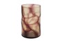 Casa Padrino Luxus Kerzenhalter Lila  17,5 x H. 27,5 cm - Gro�es Windlicht aus massivem Farbglas in Lila und Klar, auch als Vase verwendbar - Luxus Deko Accessoires