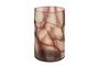 Casa Padrino Luxus Kerzenhalter Lila  17,5 x H. 27,5 cm - Gro�es Windlicht aus massivem Farbglas in Lila und Klar, auch als Vase verwendbar - Luxus Deko Accessoires