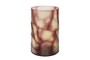Casa Padrino Luxus Kerzenhalter Lila  17,5 x H. 27,5 cm - Gro�es Windlicht aus massivem Farbglas in Lila und Klar, auch als Vase verwendbar - Luxus Deko Accessoires