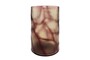 Casa Padrino Luxus Kerzenhalter Lila  17,5 x H. 27,5 cm - Gro�es Windlicht aus massivem Farbglas in Lila und Klar, auch als Vase verwendbar - Luxus Deko Accessoires