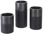 Casa Padrino Luxus Kerzenhalter Set Schwarz / Bronzefarben - 3 runde Marmor Kerzenhalter - Luxus Qualit�t - Deko Accessoires