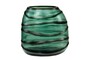 Casa Padrino Luxus Kerzenhalter T�rkis / Grau 26 x 19,5 x H. 24 cm - Windlicht aus massivem Farbglas in Aqua und Grau, auch als Vase verwendbar - Luxus Deko Accessoires