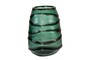 Casa Padrino Luxus Kerzenhalter T�rkis / Grau 26 x 19,5 x H. 24 cm - Windlicht aus massivem Farbglas in Aqua und Grau, auch als Vase verwendbar - Luxus Deko Accessoires