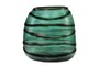 Casa Padrino Luxus Kerzenhalter T�rkis / Grau 26 x 19,5 x H. 24 cm - Windlicht aus massivem Farbglas in Aqua und Grau, auch als Vase verwendbar - Luxus Deko Accessoires