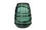 Casa Padrino Luxus Kerzenhalter T�rkis / Grau 26 x 19,5 x H. 24 cm - Windlicht aus massivem Farbglas in Aqua und Grau, auch als Vase verwendbar - Luxus Deko Accessoires