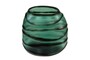 Casa Padrino Luxus Kerzenhalter T�rkis / Grau 26 x 19,5 x H. 24 cm - Windlicht aus massivem Farbglas in Aqua und Grau, auch als Vase verwendbar - Luxus Deko Accessoires
