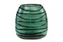 Casa Padrino Luxus Kerzenhalter T�rkis / Grau 34 x 22,5 x H. 34 cm - Gro�es Windlicht aus massivem Farbglas in Aqua und Grau, auch als Vase verwendbar - Luxus Deko Accessoires