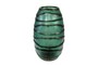 Casa Padrino Luxus Kerzenhalter T�rkis / Grau 34 x 22,5 x H. 34 cm - Gro�es Windlicht aus massivem Farbglas in Aqua und Grau, auch als Vase verwendbar - Luxus Deko Accessoires