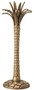 Casa Padrino Luxus Kerzenhalter Vintage Messingfarben  13 x H. 36 cm - Handgefertigter Messing Kerzenst�nder im Palmen Design - Luxus Accessoires