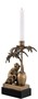 Casa Padrino Luxus Kerzenhalter Affe und Palme Vintage Messing / Schwarz 20 x 15 x H. 30 cm - Deko Accessoires