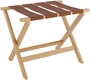 Casa Padrino Luxus Kofferst�nder Gep�ckablage aus Buchenholz und Kunstleder in Naturfarben / Braun 70 x 50 x H. 59 cm