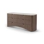 Casa Padrino Luxus Kommode Silbergrau / Hellgrau 160 x 42 x H. 80 cm - Kommode mit Travertin - Moderne Schlafzimmer M�bel - Luxus Qualit�t 