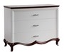 Casa Padrino Luxus Art Deco Kommode mit 3 Schubladen Wei� / Dunkelbraun 114 x 46,5 x H. 90,2 cm - Luxus Qualit�t 
