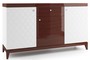Casa Padrino Luxus Kommode mit 3 T�ren und Schublade Wei� / Hochglanz Braun 171,4 x 45 x H. 96,6 cm - Luxus M�bel