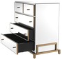 Casa Padrino Luxus Spiegelglas Kommode mit 5 Schubladen Messingfarben 88,5 x 52 x H. 87,5 cm - Verspiegelter Schlafzimmer Schrank - Schlafzimmer M�bel