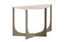 Casa Padrino Luxus Konsole 120 x 40 x H. 76 cm - Konsolentisch mit grauer Travertin Platte und Bronzefarbenem Edelstahlgestell - Luxus M�bel