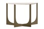 Casa Padrino Luxus Konsole 120 x 40 x H. 76 cm - Konsolentisch mit grauer Travertin Platte und Bronzefarbenem Edelstahlgestell - Luxus M�bel