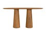 Casa Padrino Luxus Konsole Braun 160 x 40 x H. 80 cm - Massivholz Konsolentisch im warmen Bernsteinton mit skulptural gestalteter Front - Luxus M�bel