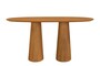 Casa Padrino Luxus Konsole Braun 160 x 40 x H. 80 cm - Massivholz Konsolentisch im warmen Bernsteinton mit skulptural gestalteter Front - Luxus M�bel