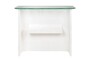 Casa Padrino Luxus Konsole Cremewei� 105 x 30 x H. 83,5 cm - Gro�er handgefertigter Keramik Konsolentisch mit Platte aus strukturiertem Klarglas - Luxus M�bel