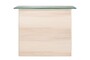 Casa Padrino Luxus Konsole Cremewei� 105 x 30 x H. 83,5 cm - Gro�er handgefertigter Keramik Konsolentisch mit Platte aus strukturiertem Klarglas - Luxus M�bel