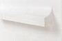 Casa Padrino Luxus Konsole Cremewei� 105 x 30 x H. 83,5 cm - Gro�er handgefertigter Keramik Konsolentisch mit Platte aus strukturiertem Klarglas - Luxus M�bel