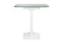 Casa Padrino Luxus Konsole Cremewei� 80 x 40 x H. 80 cm - Handgefertigter Keramik Konsolentisch mit Platte aus strukturiertem Klarglas - Luxus M�bel